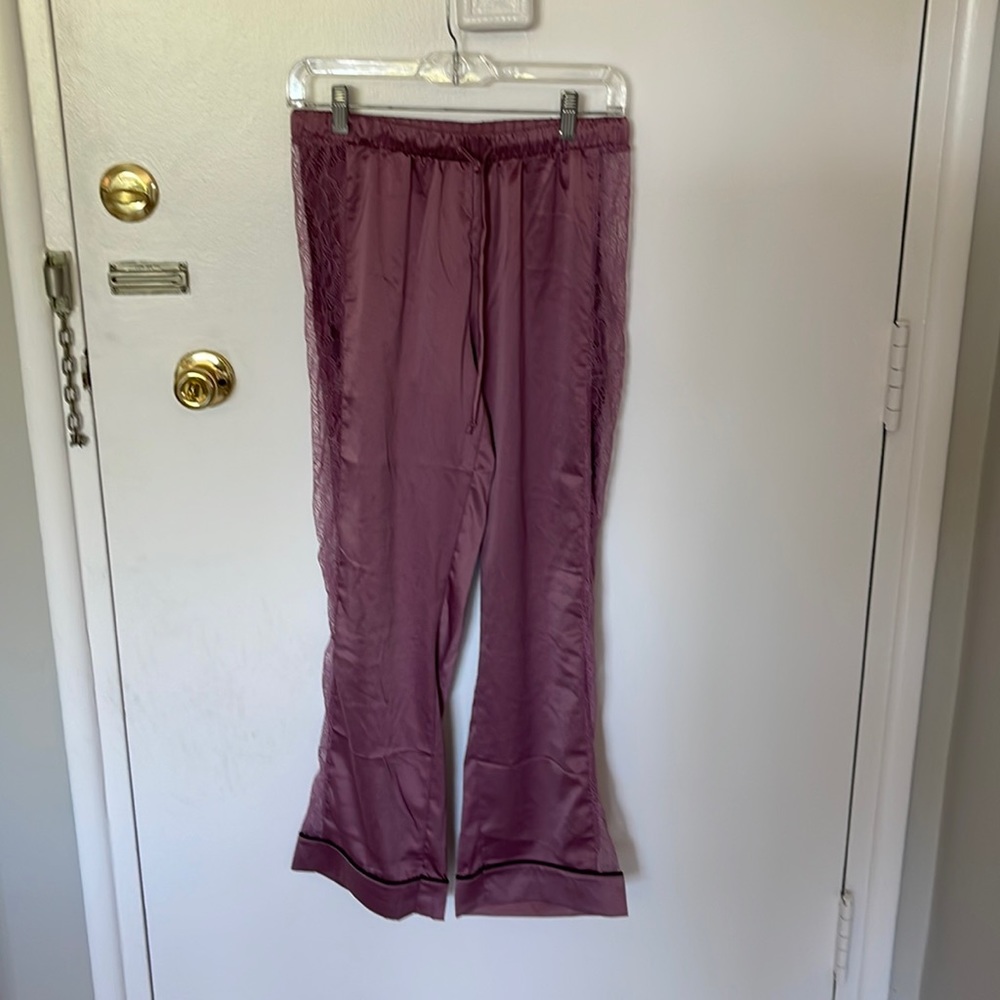 Maroon silk & lace pj bottoms